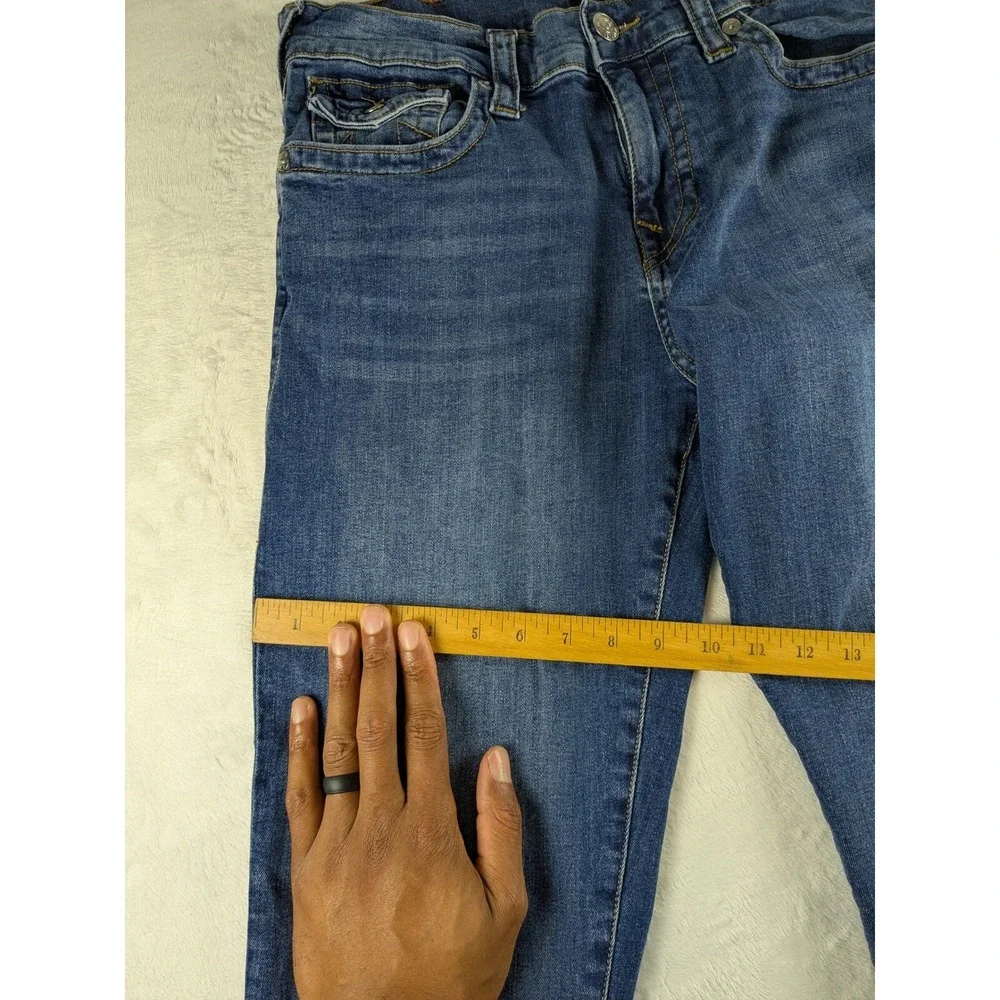 True Religion‎ Ricky Relaxed Straight Leg Jeans Distressed Denim Mens Size 33
